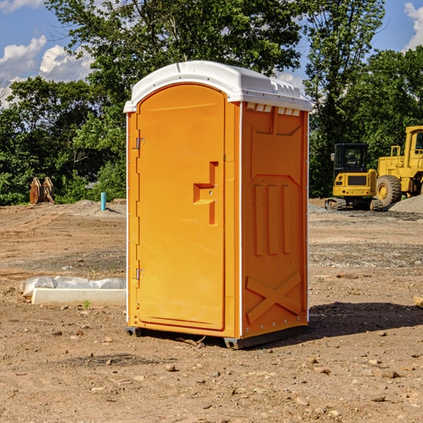 how often are the porta potties cleaned and serviced during a rental period in Prado Verde